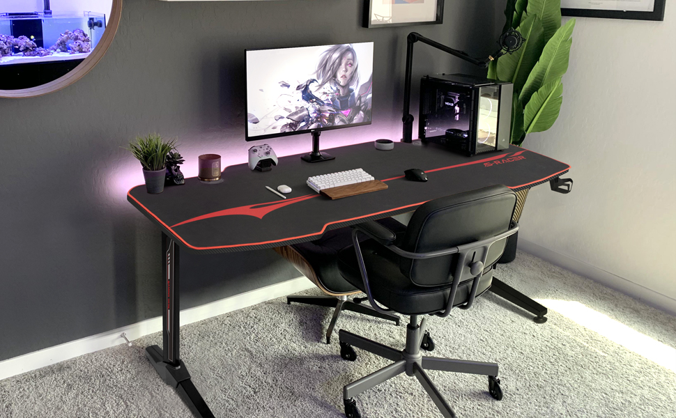 Homall 55 Inch Ergonomic Gaming Desk-a1